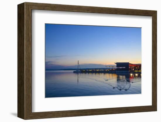 Restaurant 'Mole West' at the Lake Neusiedl at Sundown, Austria-Volker Preusser-Framed Photographic Print