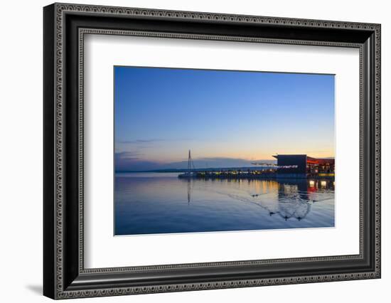 Restaurant 'Mole West' at the Lake Neusiedl at Sundown, Austria-Volker Preusser-Framed Photographic Print