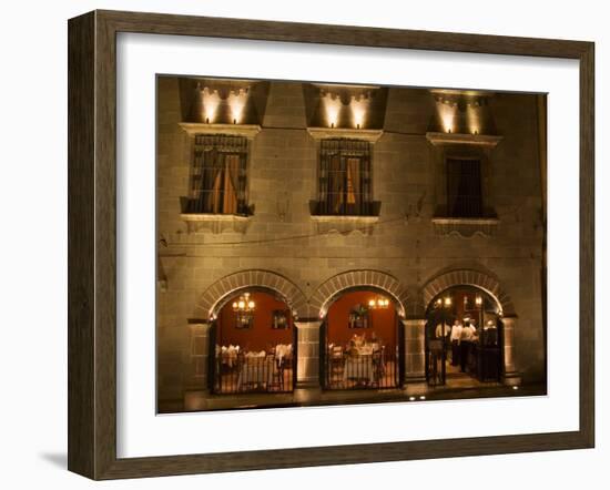 Restaurant near Main Square, San Miguel, Guanajuato State, Mexico-Julie Eggers-Framed Photographic Print