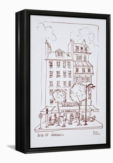 Restaurant on Boulevard Saint-Germain, Paris, France-Richard Lawrence-Framed Premier Image Canvas