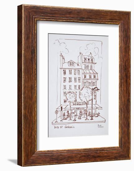 Restaurant on Boulevard Saint-Germain, Paris, France-Richard Lawrence-Framed Photographic Print