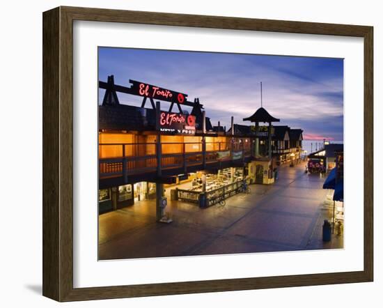 Restaurant on Pier, Redondo Beach, California, United States of America, North America-Richard Cummins-Framed Photographic Print