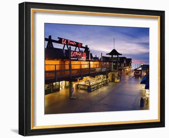 Restaurant on Pier, Redondo Beach, California, United States of America, North America-Richard Cummins-Framed Photographic Print