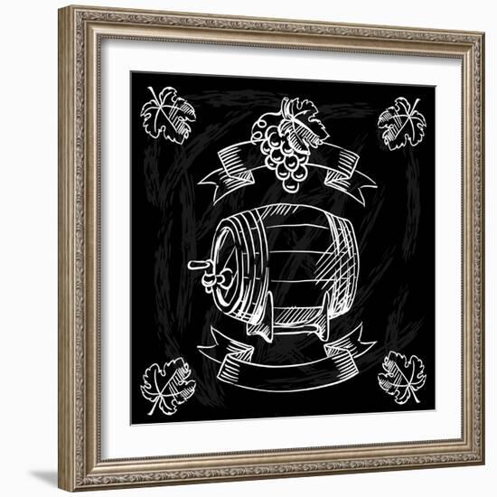 Restaurant or Bar Wine List on Chalkboard Background-incomible-Framed Art Print