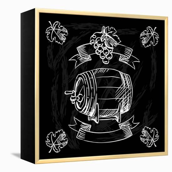 Restaurant or Bar Wine List on Chalkboard Background-incomible-Framed Stretched Canvas