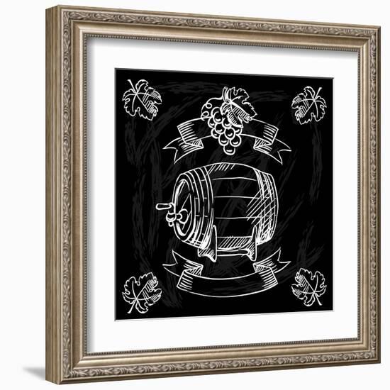 Restaurant or Bar Wine List on Chalkboard Background-incomible-Framed Art Print