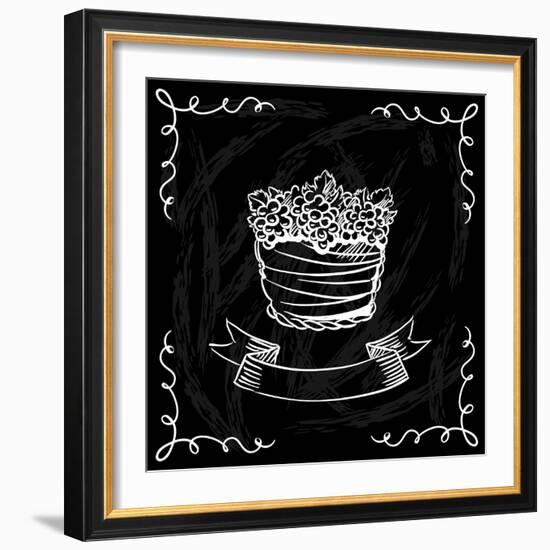 Restaurant or Bar Wine List on Chalkboard Background-incomible-Framed Art Print