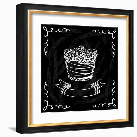 Restaurant or Bar Wine List on Chalkboard Background-incomible-Framed Art Print