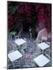 Restaurant Patio, Santorini, Greece-Keren Su-Mounted Photographic Print