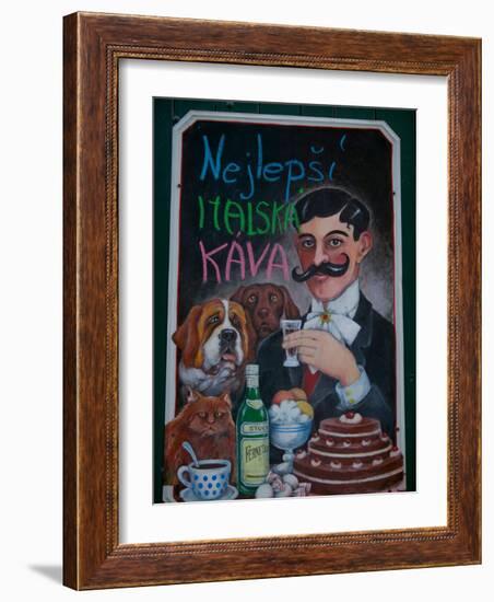 Restaurant Sign, Prague, Czech Republic-Russell Young-Framed Photographic Print