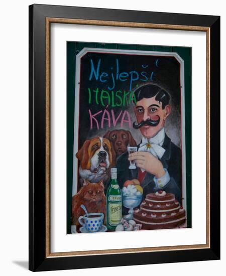 Restaurant Sign, Prague, Czech Republic-Russell Young-Framed Photographic Print