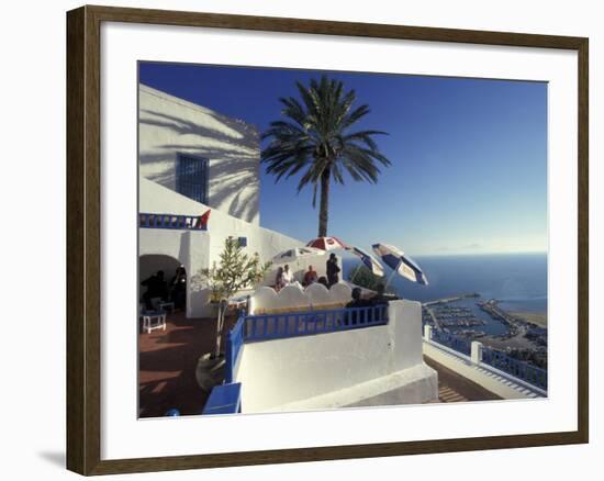 Restaurant Terrace on the Mediterranean Sea, Tunisia-Michele Molinari-Framed Photographic Print