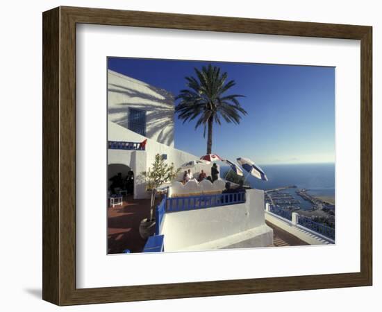 Restaurant Terrace on the Mediterranean Sea, Tunisia-Michele Molinari-Framed Photographic Print