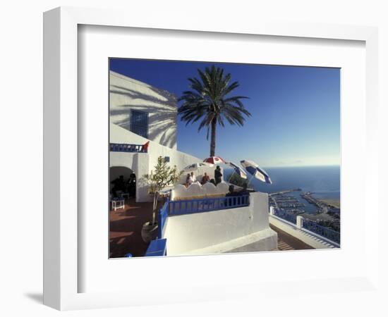 Restaurant Terrace on the Mediterranean Sea, Tunisia-Michele Molinari-Framed Photographic Print