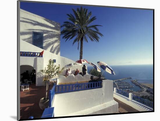 Restaurant Terrace on the Mediterranean Sea, Tunisia-Michele Molinari-Mounted Photographic Print