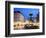 Restaurants and Fountain at Dusk, Armagertorv, Copenhagen, Denmark, Scandinavia, Europe-Frank Fell-Framed Photographic Print