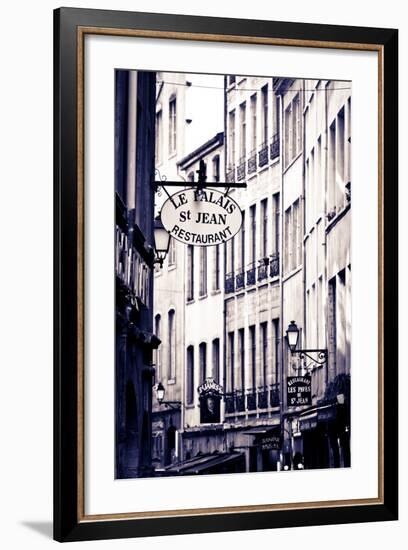 Restaurants and Galleries in Old Town Vieux Lyon, France-Russ Bishop-Framed Photographic Print