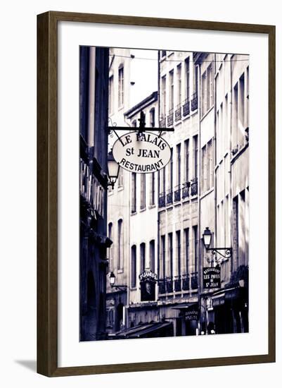 Restaurants and Galleries in Old Town Vieux Lyon, France-Russ Bishop-Framed Photographic Print