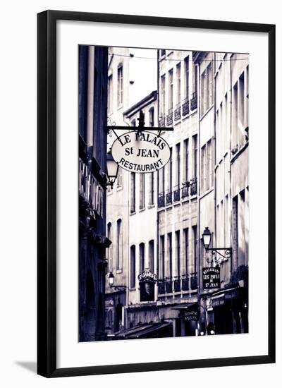 Restaurants and Galleries in Old Town Vieux Lyon, France-Russ Bishop-Framed Photographic Print