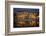 Restaurants and tourists reflected in Thu Bon River at dusk, Hoi An, Vietnam-David Wall-Framed Photographic Print