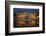 Restaurants and tourists reflected in Thu Bon River at dusk, Hoi An, Vietnam-David Wall-Framed Photographic Print