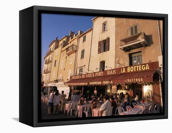 Restaurants Around the Harbour, St. Tropez, Var, Cote d'Azur, Provence, France-Ken Gillham-Framed Premier Image Canvas