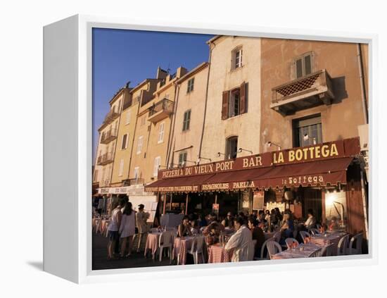 Restaurants Around the Harbour, St. Tropez, Var, Cote d'Azur, Provence, France-Ken Gillham-Framed Premier Image Canvas