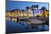 Restaurants at Night Along the Harbour, Fornells, Menorca, Balearic Islands, Spain, Mediterranean-Stuart Black-Mounted Photographic Print