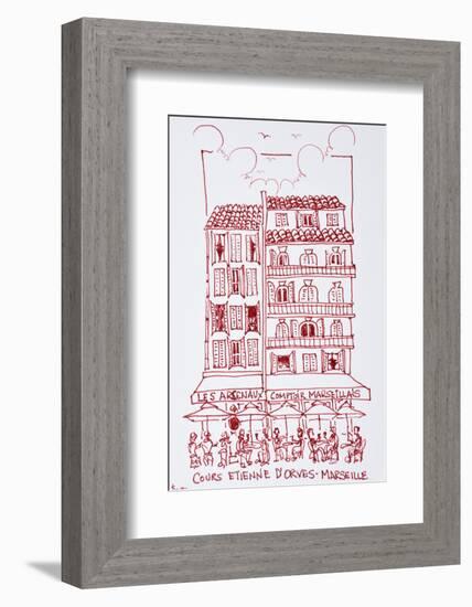 Restaurants in Cours d'Estienne D'Orves, Marseille, France-Richard Lawrence-Framed Photographic Print