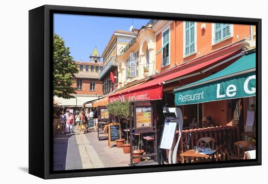 Restaurants in Cours Saleya-Amanda Hall-Framed Premier Image Canvas