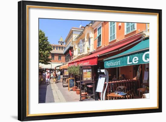 Restaurants in Cours Saleya-Amanda Hall-Framed Photographic Print