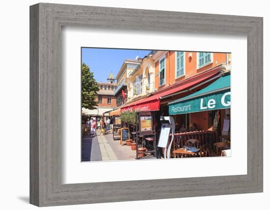 Restaurants in Cours Saleya-Amanda Hall-Framed Photographic Print