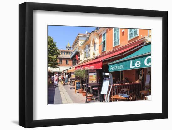 Restaurants in Cours Saleya-Amanda Hall-Framed Photographic Print