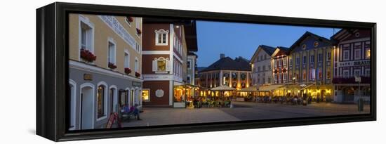 Restaurants in Market Square Illuminated at Dusk, Mondsee, Mondsee Lake-Doug Pearson-Framed Premier Image Canvas