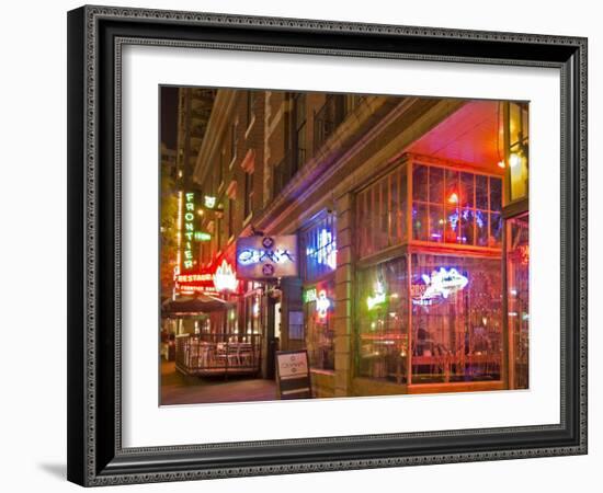 Restaurants in the Belltown, Elliott Bay, Seattle, Washington, USA-Janis Miglavs-Framed Photographic Print