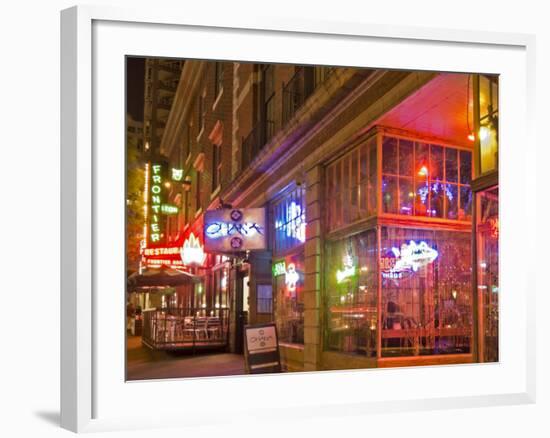 Restaurants in the Belltown, Elliott Bay, Seattle, Washington, USA-Janis Miglavs-Framed Photographic Print