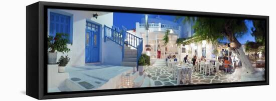 Restaurants in the Old Town, Mykonos (Hora), Cyclades Islands, Greece, Europe-Gavin Hellier-Framed Premier Image Canvas