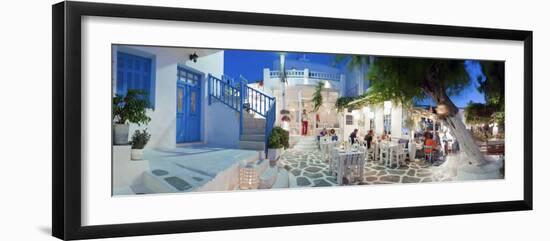 Restaurants in the Old Town, Mykonos (Hora), Cyclades Islands, Greece, Europe-Gavin Hellier-Framed Photographic Print