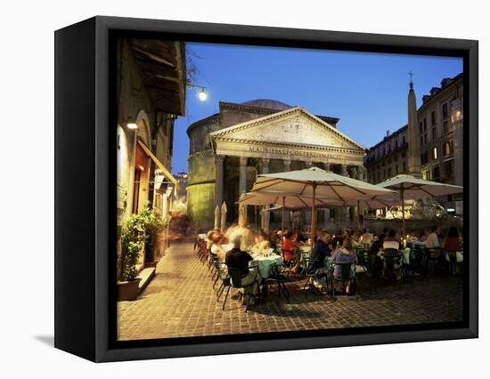 Restaurants Near the Ancient Pantheon in the Evening, Rome, Lazio, Italy-Gavin Hellier-Framed Premier Image Canvas