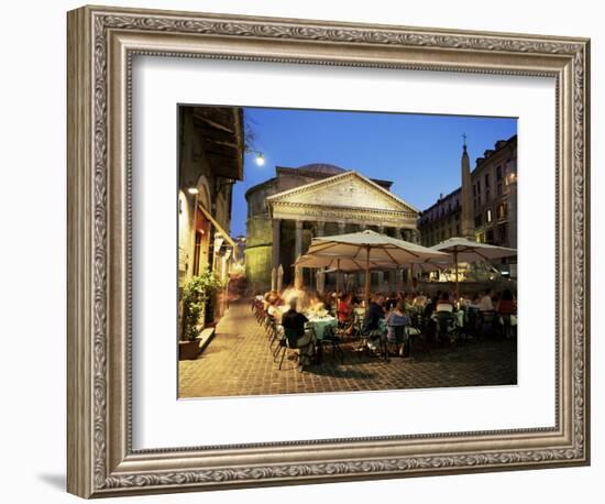 Restaurants Near the Ancient Pantheon in the Evening, Rome, Lazio, Italy-Gavin Hellier-Framed Photographic Print