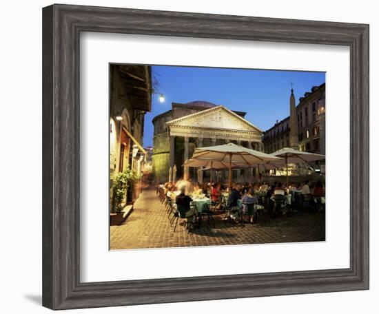 Restaurants Near the Ancient Pantheon in the Evening, Rome, Lazio, Italy-Gavin Hellier-Framed Photographic Print