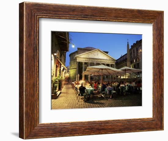 Restaurants Near the Ancient Pantheon in the Evening, Rome, Lazio, Italy-Gavin Hellier-Framed Photographic Print