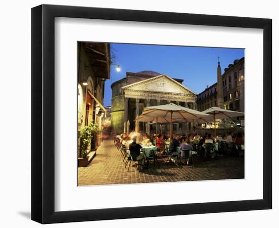 Restaurants Near the Ancient Pantheon in the Evening, Rome, Lazio, Italy-Gavin Hellier-Framed Photographic Print