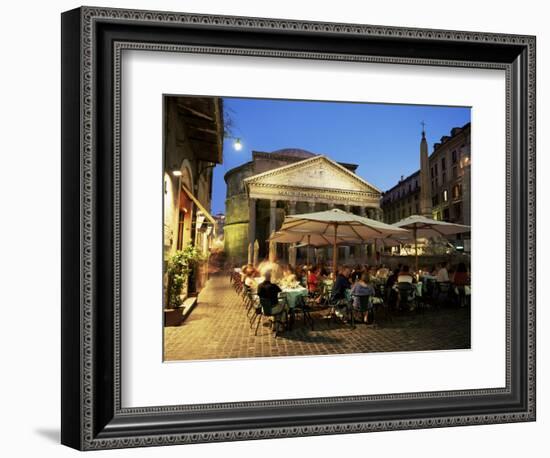 Restaurants Near the Ancient Pantheon in the Evening, Rome, Lazio, Italy-Gavin Hellier-Framed Photographic Print