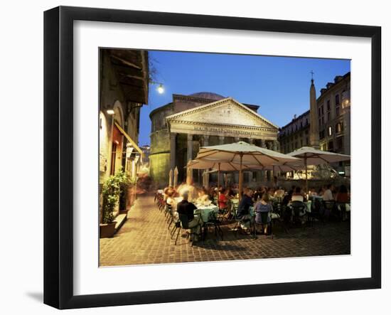 Restaurants Near the Ancient Pantheon in the Evening, Rome, Lazio, Italy-Gavin Hellier-Framed Photographic Print