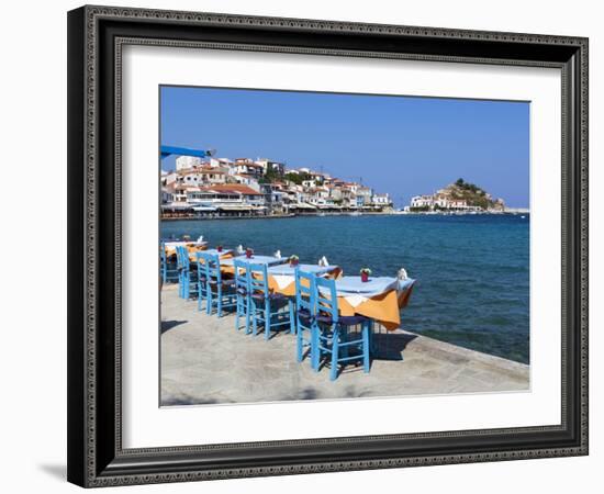 Restaurants on Harbour, Kokkari, Samos, Aegean Islands, Greece-Stuart Black-Framed Photographic Print