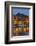 Restaurants reflected in Thu Bon River at dusk, Hoi An, Vietnam-David Wall-Framed Photographic Print