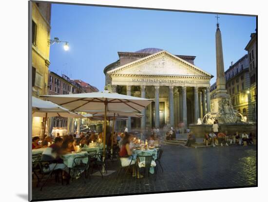 Restaurants Under the Ancient Pantheon in the Evening, Rome, Italy-Gavin Hellier-Mounted Photographic Print