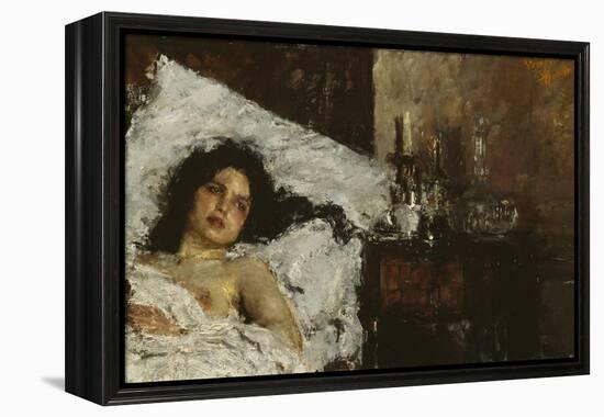 Resting, C.1887-Antonio Mancini-Framed Premier Image Canvas