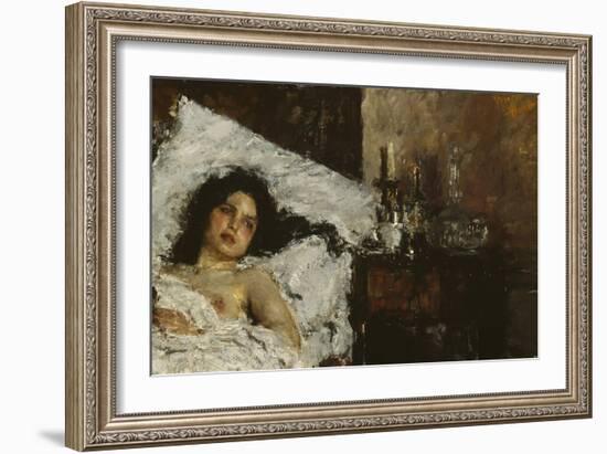 Resting, C.1887-Antonio Mancini-Framed Giclee Print